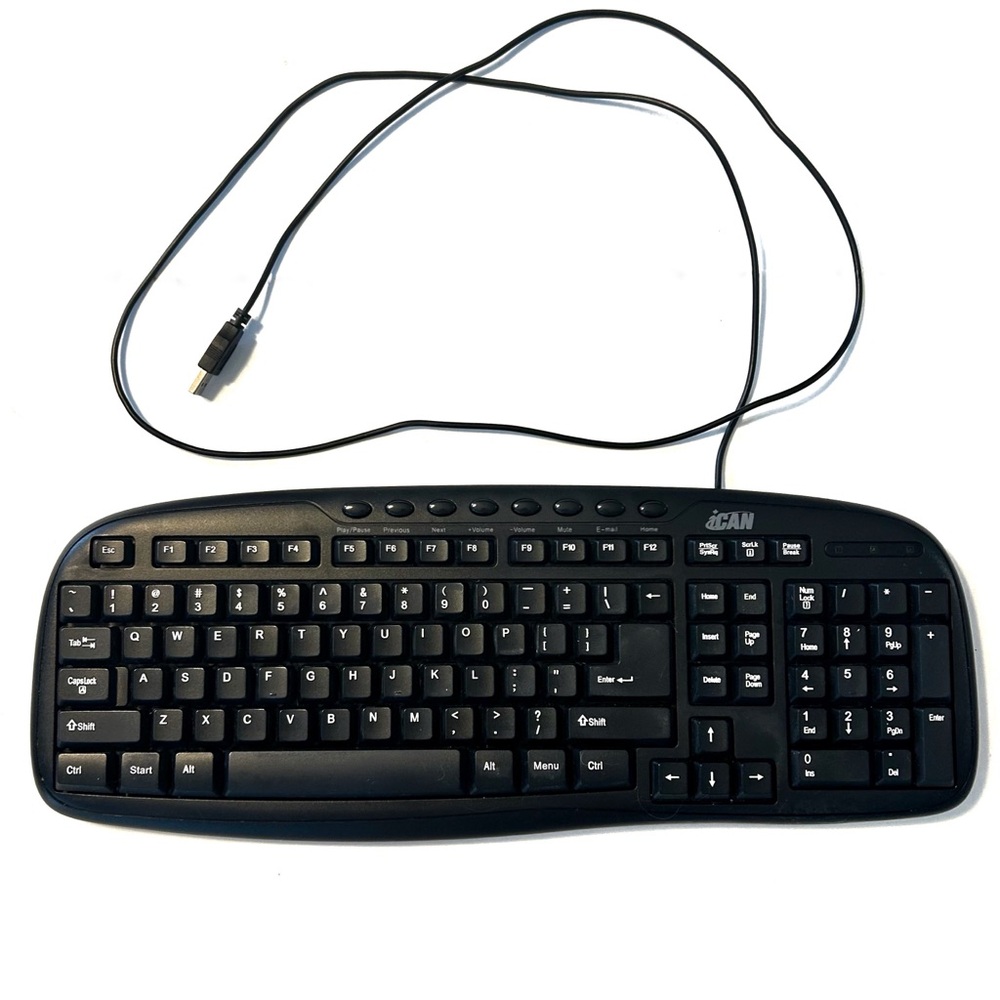 iCan Black Desktop Computer Keyboard K-699 102-Keys +9 USB Wired Multimedia Work